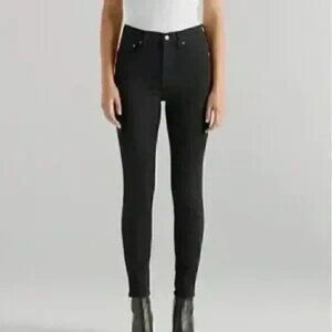 Edwin 1947 Women's Candice High Rise Skinny Jeans Washed Black Size 24 NWT